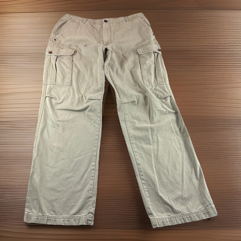 Timberland Cargo Khakis Mens 36x32 Beige Organic Utility Workwear Pants Casual